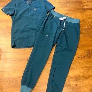FIGS Caribbean blue Zamora joggers, Catarina XS